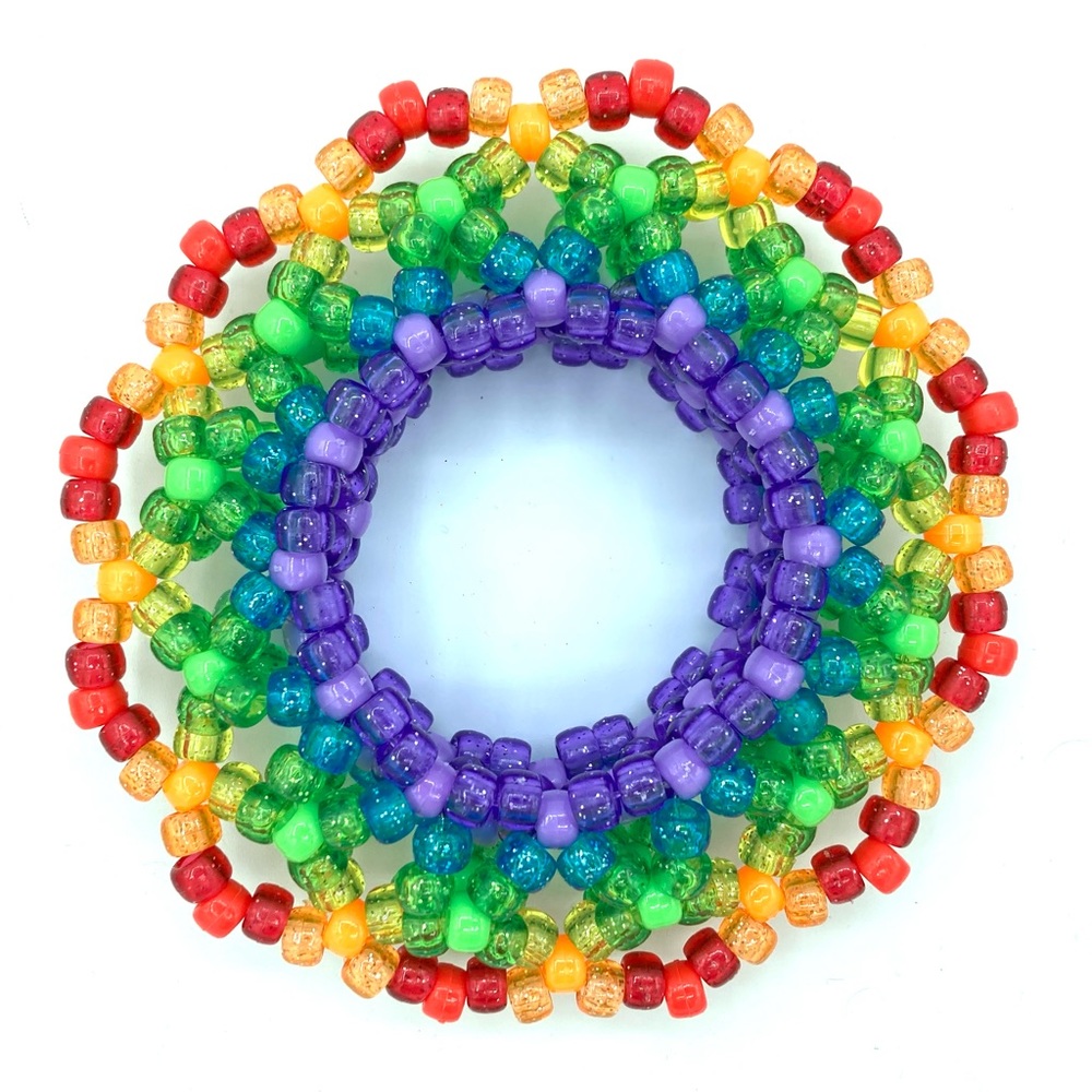 ❌SOLD❌ 🌈✨ “Rainbow Sparkle” Kandi Cuff